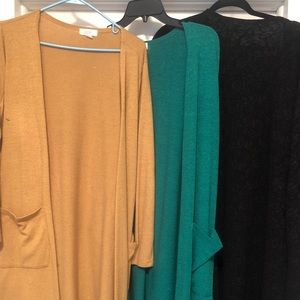 Lularoe Sarah cardigans set of 3.